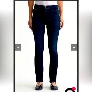 AG Jeans The Mari High-Rise Straight-Leg Size 28R in dark Indigo